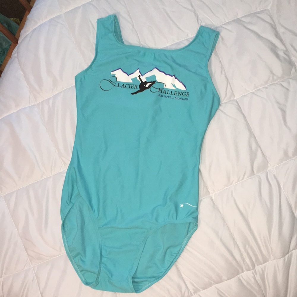 Turquoise glacier challenge leotard.